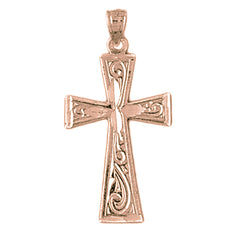 14K or 18K Gold Teutonic Cross Pendant