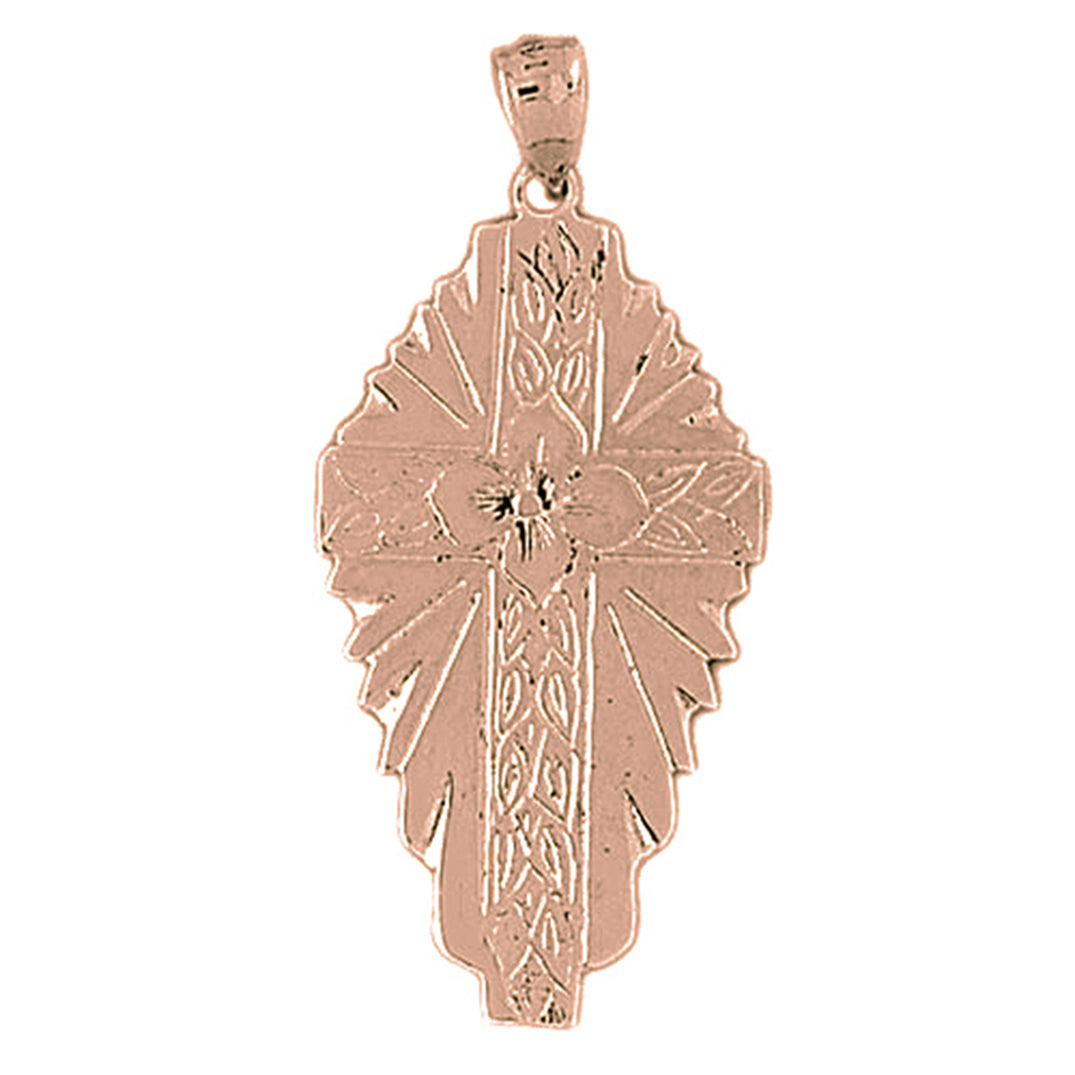 10K, 14K or 18K Gold Glory Cross Pendant