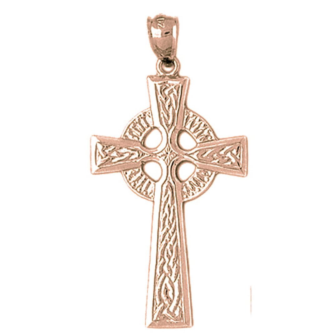 10K, 14K or 18K Gold Celtic Cross Pendant