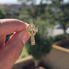 10K, 14K or 18K Gold Celtic Cross Pendant