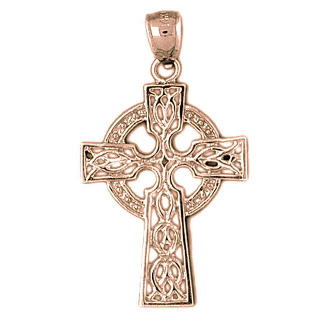 10K, 14K or 18K Gold Celtic Cross Pendant