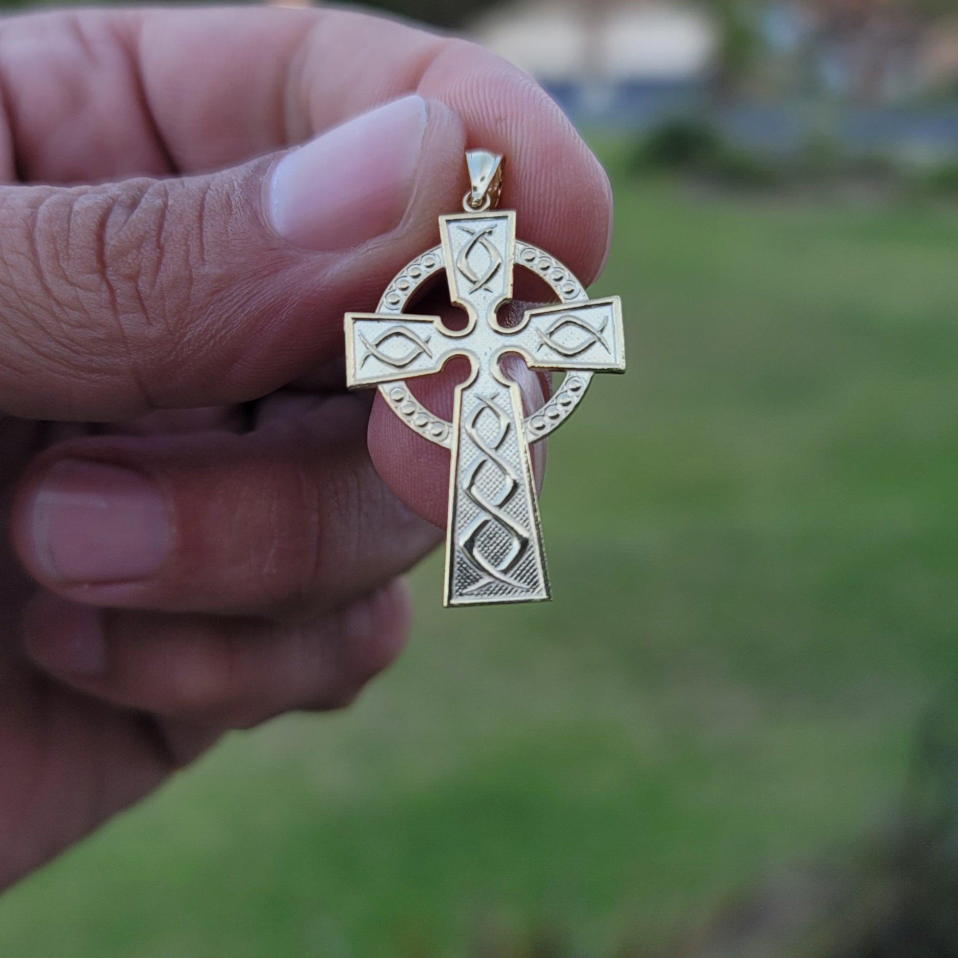 10K, 14K or 18K Gold Celtic Cross Pendant