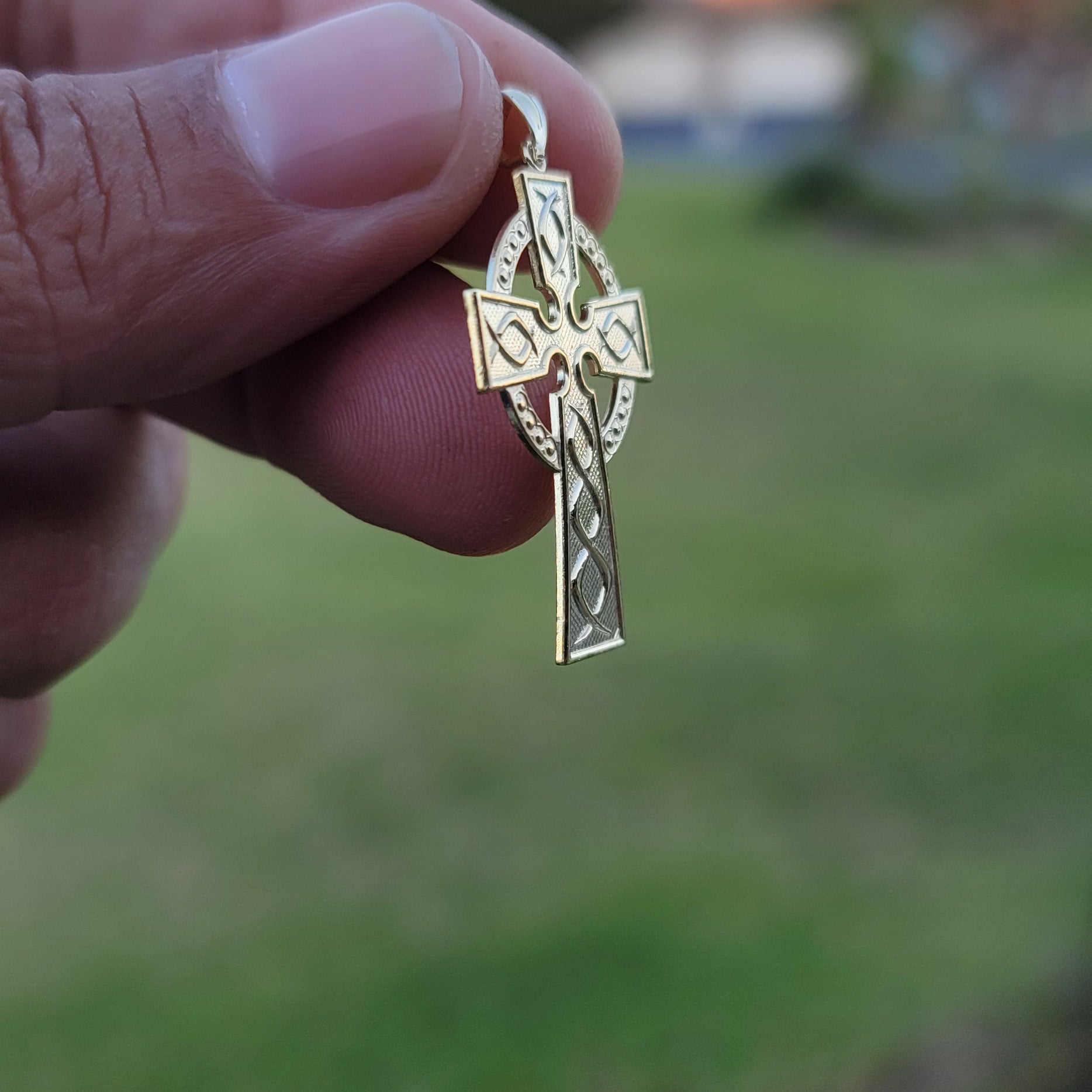 10K, 14K or 18K Gold Celtic Cross Pendant