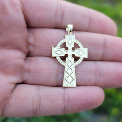 10K, 14K or 18K Gold Celtic Cross Pendant
