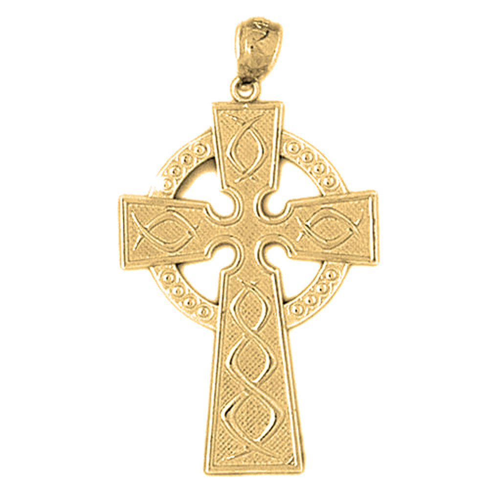 10K, 14K or 18K Gold Celtic Cross Pendant