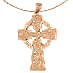 10K, 14K or 18K Gold Celtic Cross Pendant
