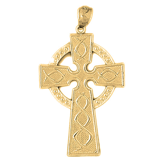 10K, 14K or 18K Gold Celtic Cross Pendant