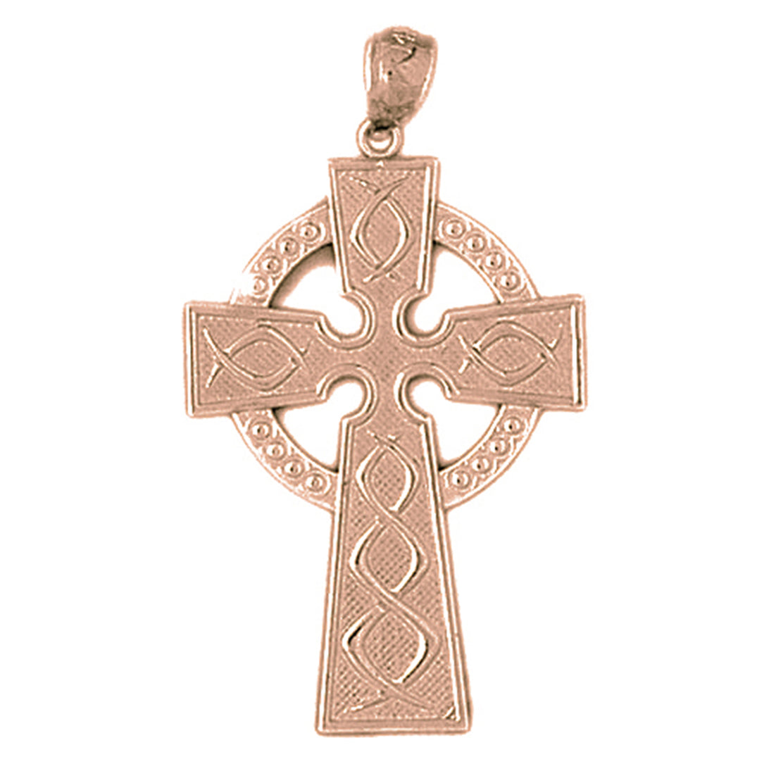 10K, 14K or 18K Gold Celtic Cross Pendant
