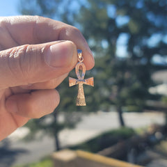 10K, 14K or 18K Gold Ankh Cross Pendant