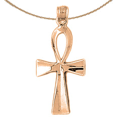 10K, 14K or 18K Gold Ankh Cross Pendant