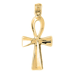 10K, 14K or 18K Gold Ankh Cross Pendant