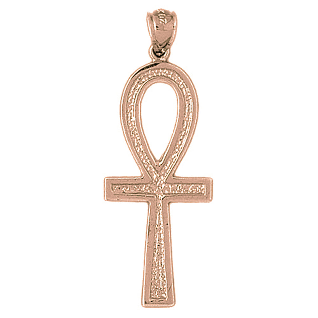 10K, 14K or 18K Gold Ankh Cross Pendant