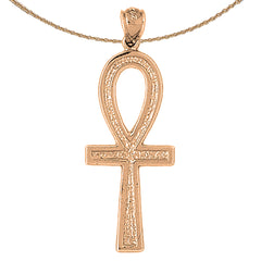 10K, 14K or 18K Gold Ankh Cross Pendant