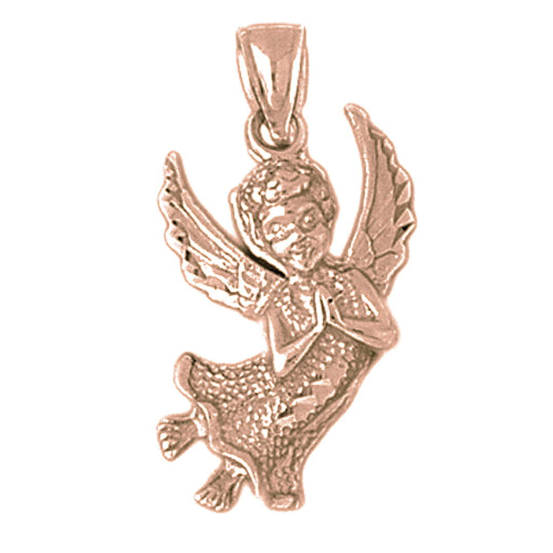 10K, 14K or 18K Gold Angel Pendant