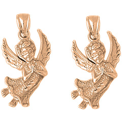 14K or 18K Gold 31mm Angel Earrings