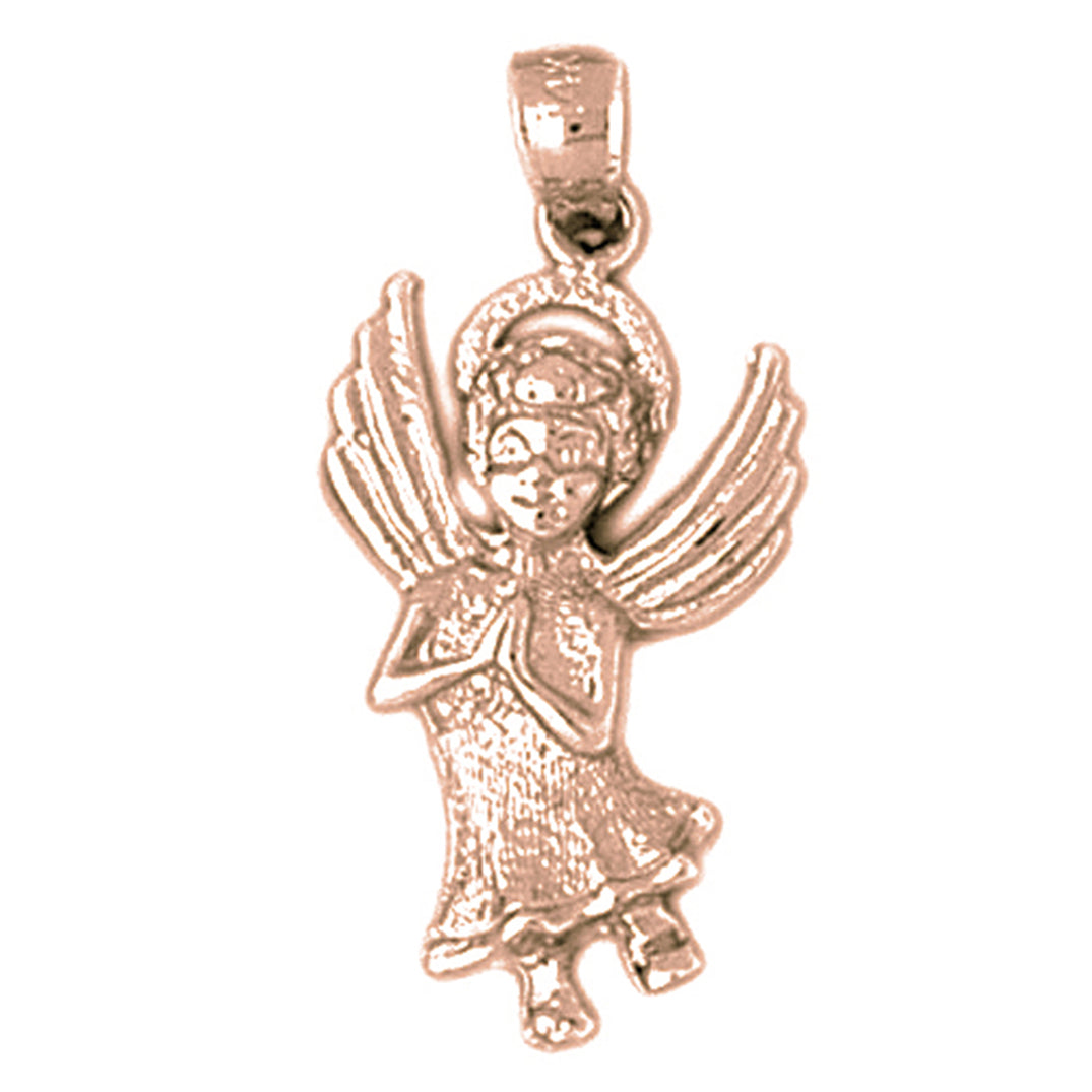 10K, 14K or 18K Gold Angel Pendant