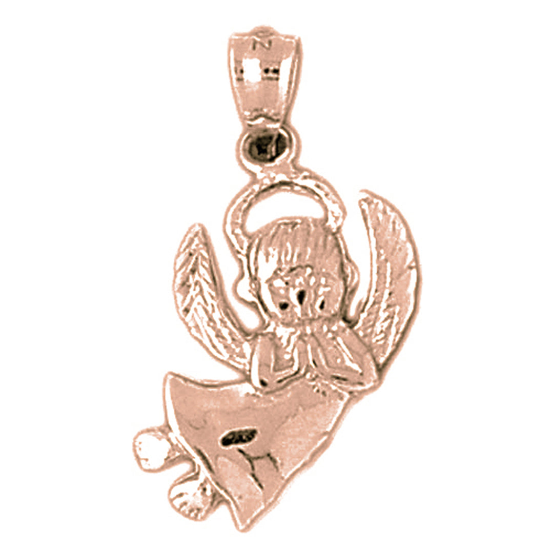 10K, 14K or 18K Gold Angel Pendant