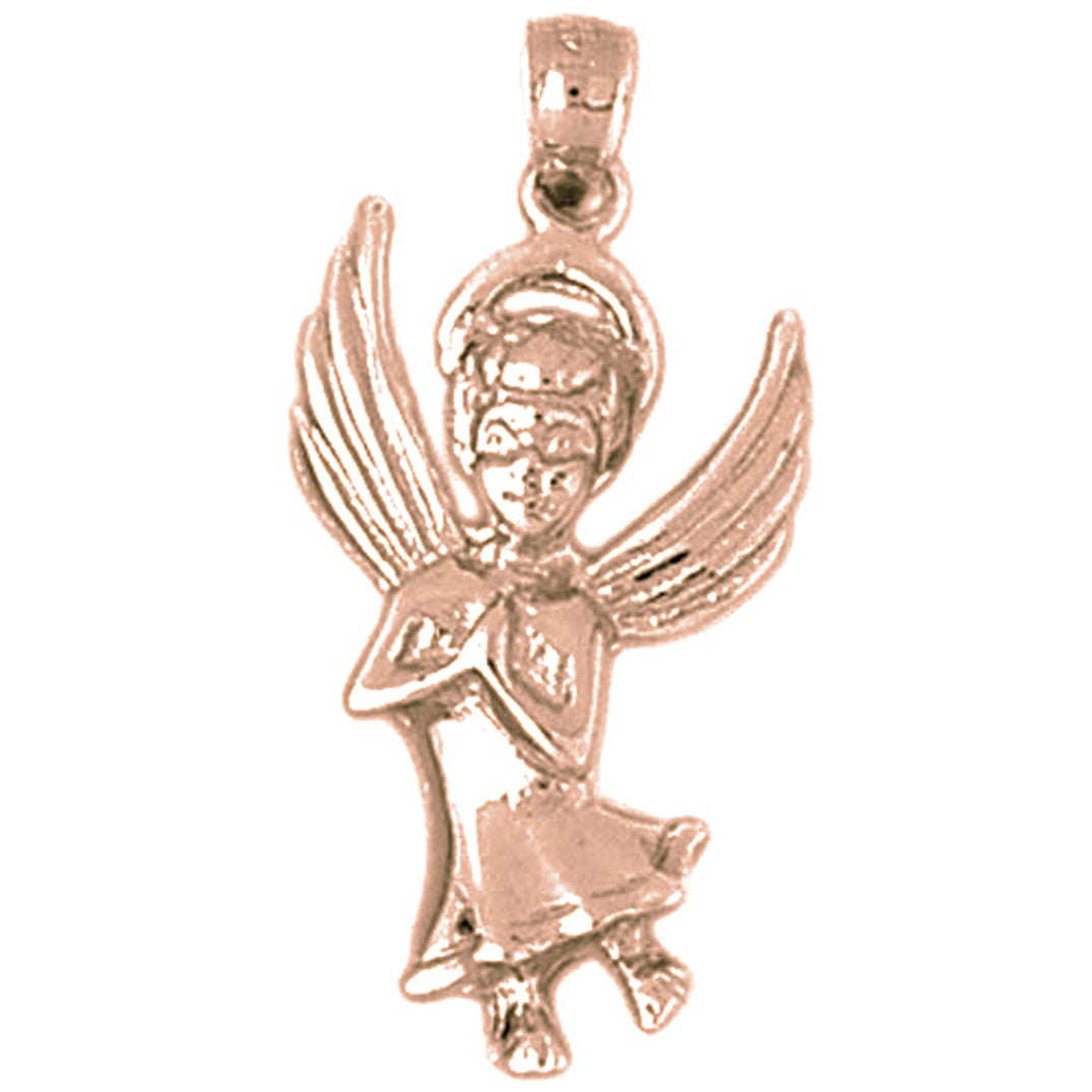 10K, 14K or 18K Gold Angel Pendant