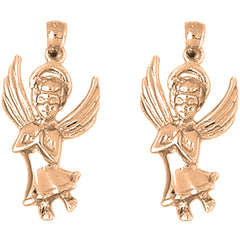 14K or 18K Gold 29mm Angel Earrings