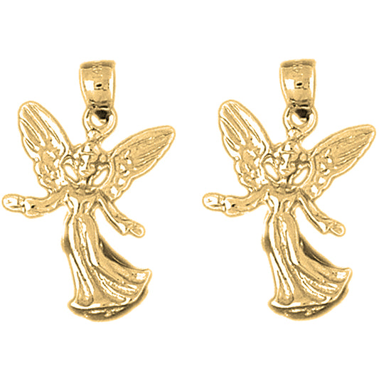 14K or 18K Gold 27mm Angel Earrings