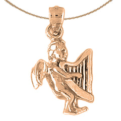 10K, 14K or 18K Gold Angel Pendant