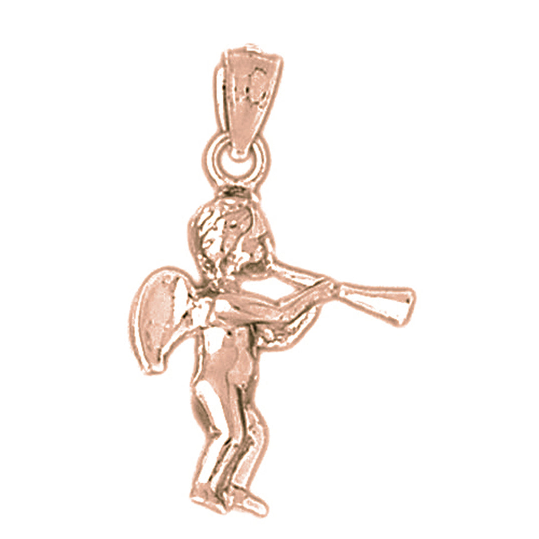 10K, 14K or 18K Gold Angel Pendant