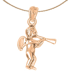 10K, 14K or 18K Gold Angel Pendant