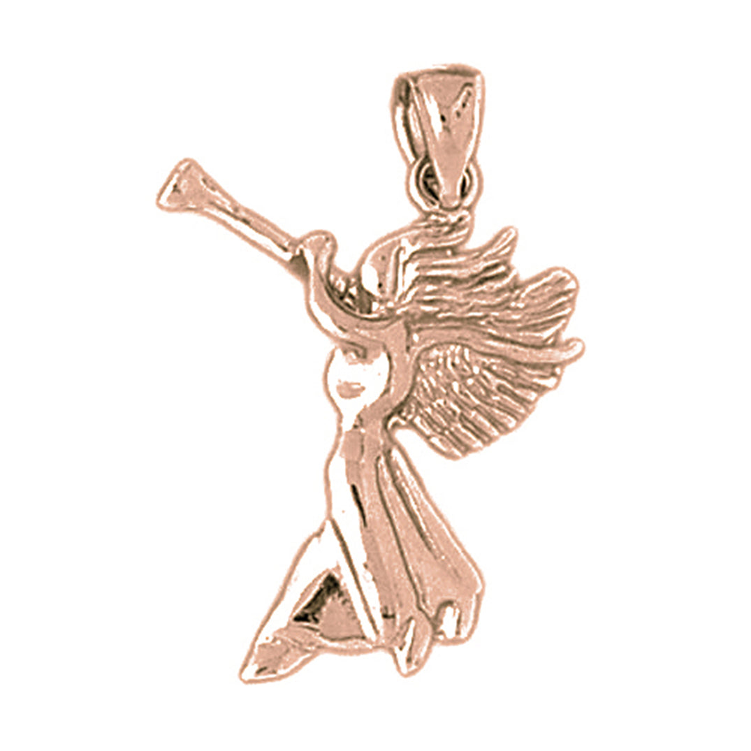 10K, 14K or 18K Gold Angel Pendant