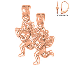 14K or 18K Gold Angel 3D Earrings