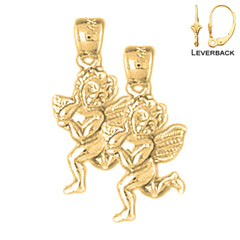 14K or 18K Gold Angel 3D Earrings