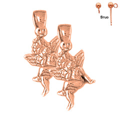14K or 18K Gold Angel 3D Earrings