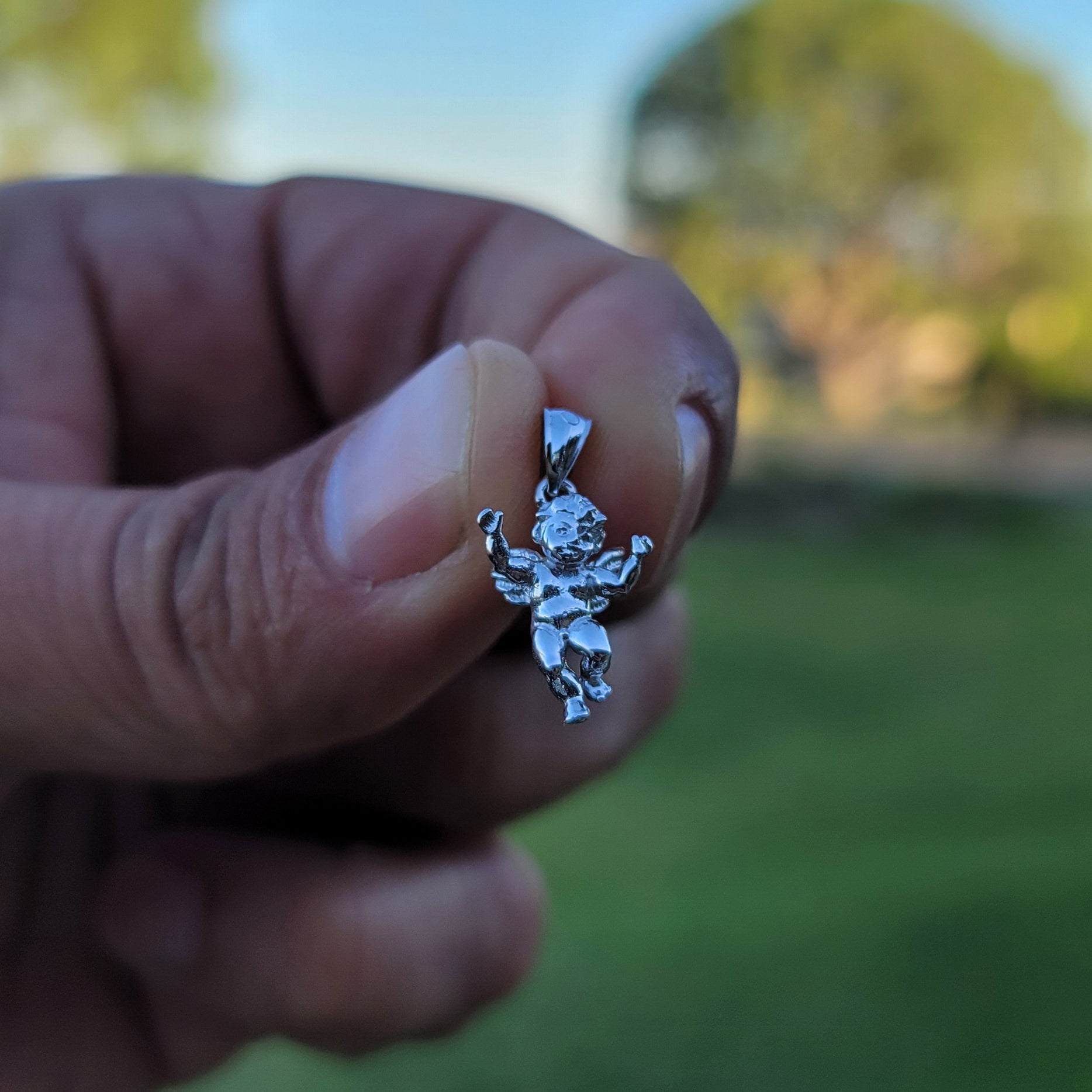 10K, 14K or 18K Gold Angel 3D Pendant