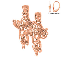 14K or 18K Gold Angel 3D Earrings