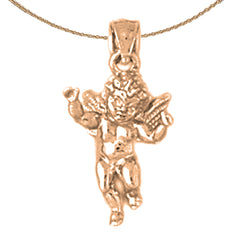 10K, 14K or 18K Gold Angel 3D Pendant