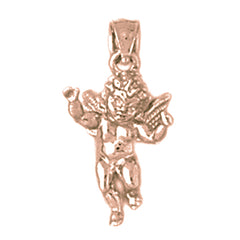 10K, 14K or 18K Gold Angel 3D Pendant