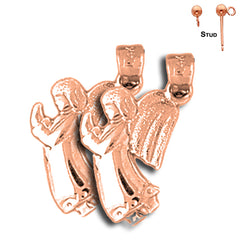 14K or 18K Gold Angel Earrings