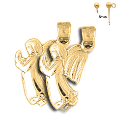 14K or 18K Gold Angel Earrings