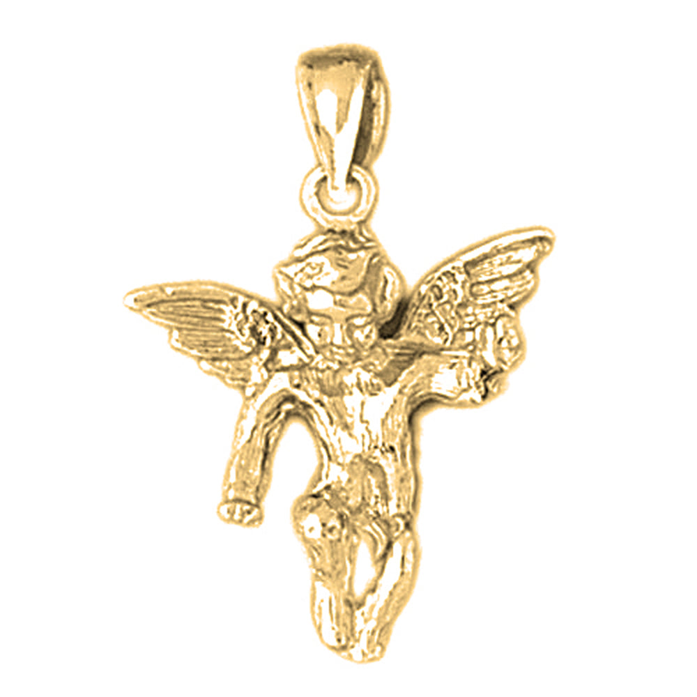 10K, 14K or 18K Gold Angel 3D Pendant