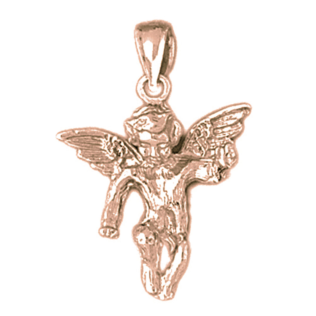 10K, 14K or 18K Gold Angel 3D Pendant