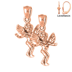 14K or 18K Gold Angel 3D Earrings