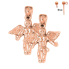 14K or 18K Gold Angel 3D Earrings