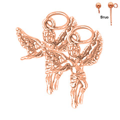 14K or 18K Gold Angel 3D Earrings