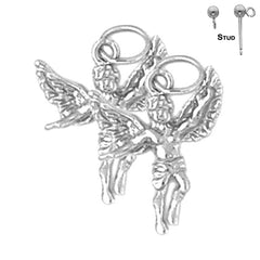 14K or 18K Gold Angel 3D Earrings