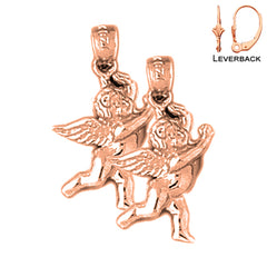 14K or 18K Gold Angel 3D Earrings