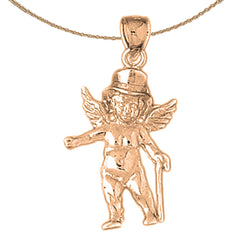 10K, 14K or 18K Gold Angel Pendant