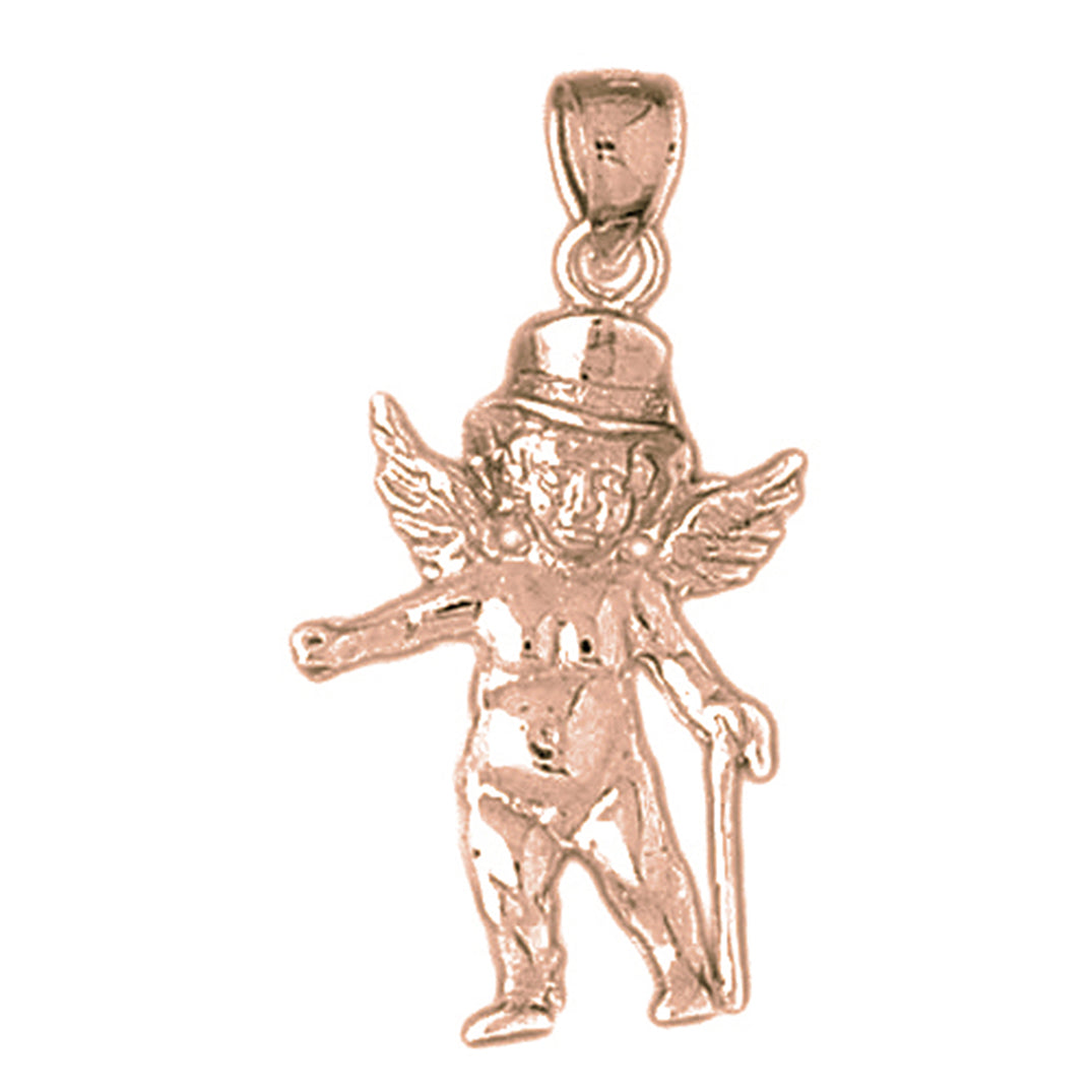 10K, 14K or 18K Gold Angel Pendant