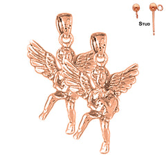 14K or 18K Gold Angel 3D Earrings