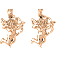 14K or 18K Gold 24mm Angel Earrings