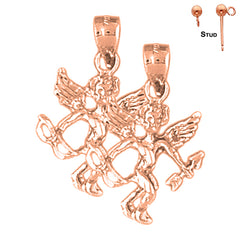 14K or 18K Gold Angel 3D Earrings