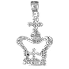 10K, 14K or 18K Gold Crown With Cross Pendant